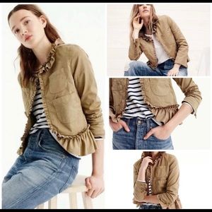 J Crew Ruffle Chino Jacket